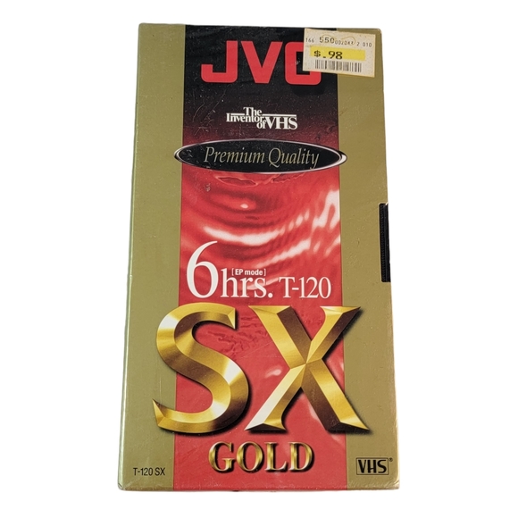 JVC Premium Quality 6hrs T-120 SX Gold Blank Recordable VHS Cassette Tape NIP - Picture 2 of 5
